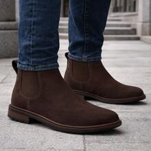 Men's Chelsea Boot, Casual Ankle Boot, Genuine Suede Leather, Durable And Soft, Fashion 2026 - 咖啡 - 查看 10