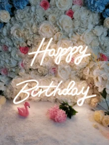 Happy Birthday LED Neon Sign, Holiday Wall Decor, Home Party Dorm Wall Decor, USB Powered, Birthday Party Theme Neon Light, Dimmable, With Switch, Suitable For Party, Club, Hotel, Showcase, Shop, Bar, Bedroom, Home Decor, Girlfriend Valentine's Day Gift, Wedding Decoration, Birthday Party Store - Multicolor - View 5