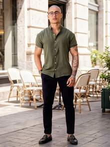 Men Shirts - 墨綠色 - 查看 6