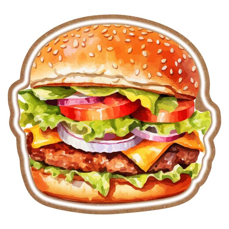 Decoración LED Neón Hamburguesa (MDF) - Blanco - Añade 1
