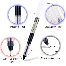 30pcs High Quality Gel Pens, Liquid Ink Ballpoint Pens, Minimalist Stationery, Student & Office Supplies, 0.5mm Direct Liquid Quick-Drying Ballpoint Pens, Black, Blue, Red Neutral Pens, Suitable For Students, Schools, Offices, Home Use - Direct Liquid Ballpoint Pen - View 2