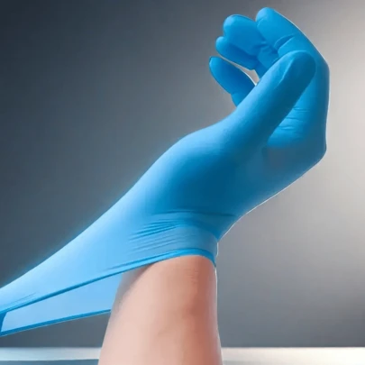 100只/包 一次性蓝色手套，无粉，高弹性，适用于厨房清洁、美容护理，加厚防水，防油，耐磨，适用于餐饮、家居、汽车、实验室等场所。