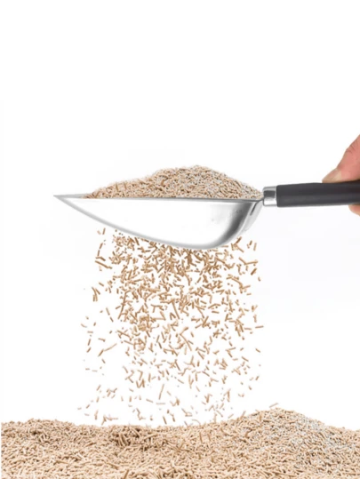 Nueva pala de mano larga para arena de gato - Herramienta de limpieza de desechos de mascotas - Pala de arena de gato de acero inoxidable - Caja de arena - Pala de playa