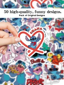 Disney Bộ 50 miếng dán Lilo & Stitch chính hãng, hình dán hoạt hình Stitch dễ thương dùng trang trí sổ lưu niệm, nhật ký và đồ trang trí DIY. - Lilo và Stitch - Xem 6