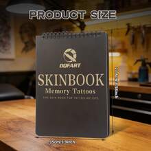 DQFART 10片/本 硅胶纹身练习皮 双面假纹身皮 化妆纹身 初学者练习 合成革 - 黑色 - 查看 2