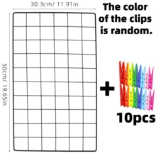 Modern INS Style Grid Photo Wall, Turn Life Into Healing Mood Board, Each Moment Is Heartwarming, Postcard DIY Storage Rack Wall Shelf - Black - View 12