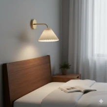 1/2个，北欧褶皱壁灯，艺术装饰氛围灯，E27灯座，硬线连接，卧室、书房、走廊照明，酒店及民宿床头灯，客厅背景墙装饰灯（不含灯泡） - 彩色 - 查看 2