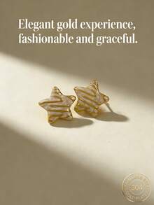 不锈钢镀金耳环，低致敏性，不含镍，哑光耳环，加厚女士镀金耳环，时尚宣言星形轻盈防过敏耳环，复古珠宝舞会礼物，女士耳环，时尚加厚独特吊坠耳环，女士镀金耳环套装，精致镀金吊坠耳环，防过敏耳环，时尚珠宝，女士礼物，派对礼物 - 彩色 - 查看 3