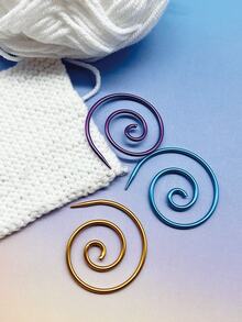 Set Penanda Jahitan Spiral Aluminium 10 Buah, Digunakan untuk Menandai Titik Pola dan Memperbaiki Dekorasi Syal, Aksesori Merajut Praktis, Cocok untuk Merajut Sweater, Membuat Syal, dan Berbagai Proyek DIY Merajut - 10 jarum spiral - View 5