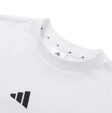 adidas ESSENTIALS3-Stripes 圓領短袖 T卹 女款 白色 - 黑與白 - 查看 7