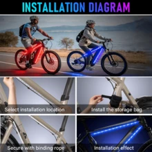 1-Tow-2, Essential For Night Riding, Easy To Install, Motorcycle And Car Outline Decorative Lights, Scooter LED Lights, Room Decorations. - 2-in-1 RGB Color-changing LED Bicycle Light - View 7