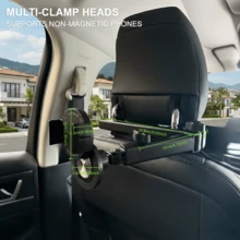 车载后座手机支架，磁吸+夹式通用设计，兼容MagSafe和非磁吸手机，伸缩调节，360°旋转，稳固安全，非常适合孩子看动画片和长途旅行，适用于所有手机型号 - 多款式 - 查看 7