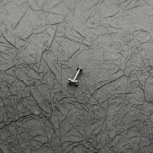 可爱钛钢内螺纹唇/鼻钉，独特迷人的穿刺饰品 - 小骨頭 唇釘 - 查看 2