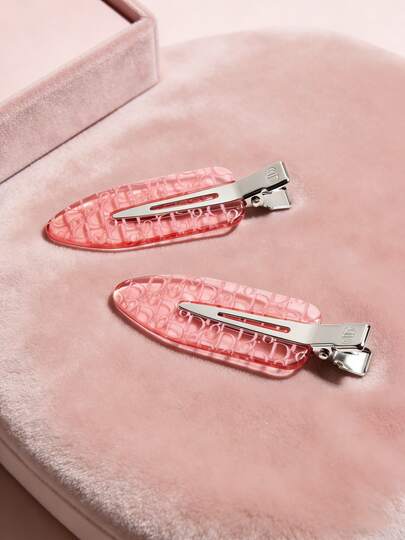 Dior Pink Full Coverage Logo Pattern Hair Clip. Hair Accessories Hair Clip. Duck Bill Bangs Clip. Small Hair Clip. Fresh Bangs Hair Clip. Side Clip.