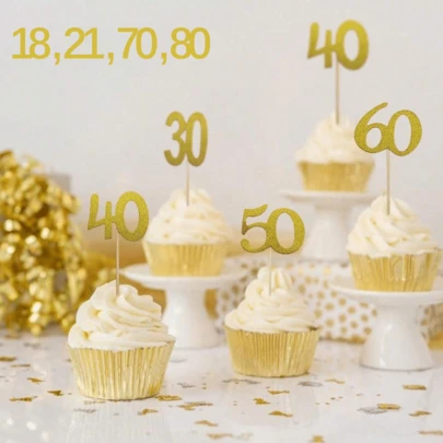 Glitter 18th 21st 30th 40th 50th 60th 70th 80th Birthday Centerpiece Sticks Number 18 21 30 40 50 60 70 80 Cake Toppers Twenty One Table Flower Topper Decorations For Birthday Anniversary Party Centerpiece Supplies Gold