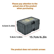 1个户外箭矢收纳盒（空盒，不含箭矢），射箭器材箭筒塑料硬壳盒，方便收纳和携带，带螺纹，适用于户外射箭配件 - 黑色 - 查看 4