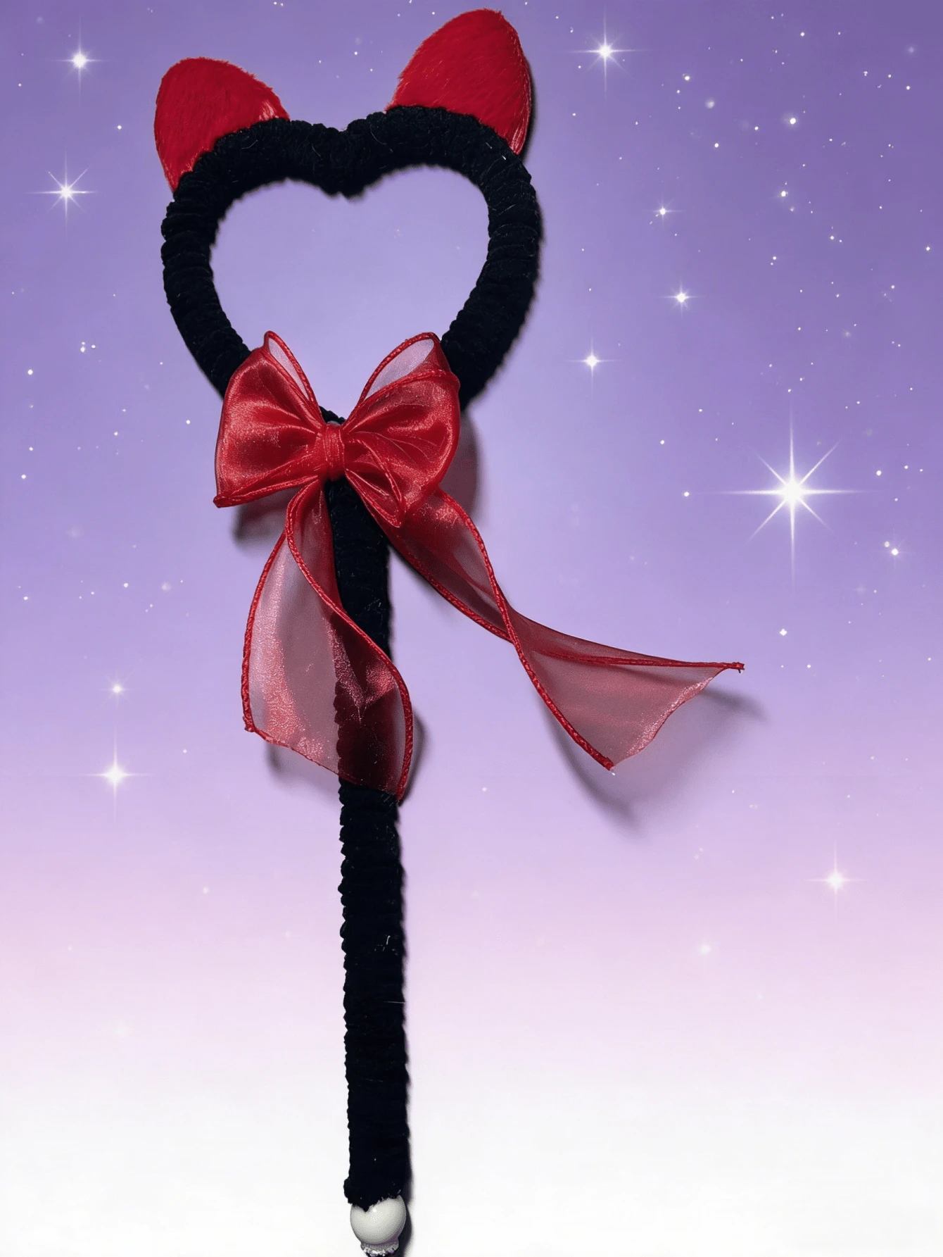 New DIY Handmade Plush Cat Teaser Wand, Mixed Color Magic Heart & Moon Cat Interactive Toy - Multicolor - View 1