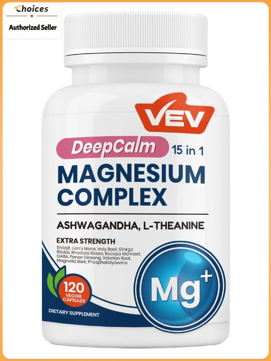 Magnesium Complex Capsules For Women – 15-In-1 Magnesium Glycinate, Citrate, Malate & Oxide With Ashwagandha And L-Theanine – Daily Calm & Wellness Support – Vegan Supplement – 120 Capsules - 1 瓶 - 查看 1