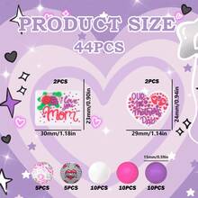 25/44/75pcs Mother's Day Letter Bead Set - Mother's Day Theme "Love Mom" - Suitable For DIY Handmade Keychains, Necklaces, Bracelets, Decorative Pens, Jewelry And Pendants - Ideal For Holiday And Birthday Gifts - Mother's Day Alphabet - View 19