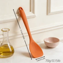 2/4 piezas Espátula de silicona resistente al calor, raspador suave sin costuras antiadherente, herramienta de mezcla para hornear, apta para lavavajillas (Naranja) - Naranja - Ver 11