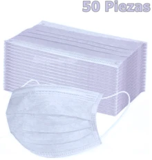 50 Cubrebocas Adulto y niños desde 12 años protección contagios filtración bacteriana basico desechable cordones elasticos - Ver 2