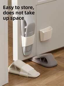 1个创意哑光塑料门挡，兼具门把手墙面保护功能，防夹防撞安全门挡，防风挡，适用于家庭，是理想的家居装饰和前门装饰，也是完美的乔迁和办公安全礼品。 - 白色 - 查看 3