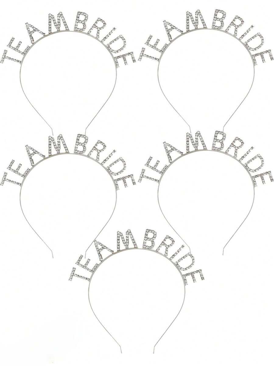 1/3/5pcs Crystal Headbands, Personalized Fashion Wedding Guest Letter Headbands, Bridesmaid Crystal Headbands, Sparkling Bachelorette Party Hair Accessories, Bridal Party Gifts, Bridesmaid Fashion Wedding Preparation Decor - A - View 1