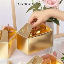 Hộp đựng bánh nướng (10/20/30 chiếc), hộp đựng bánh mousse, hộp đựng bánh ngọt, hộp đựng bánh mì, hộp giấy kraft đựng gà rán, hộp đựng món tráng miệng mang đi, hộp quà cầm tay đa năng màu vàng, hộp quà tặng tiệc tùng, hộp quà tặng, tiệc sinh nhật, đám cưới, không tiếp xúc trực tiếp với thực phẩm. - Xem 1