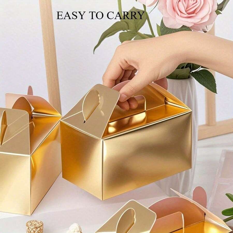 Hộp đựng bánh nướng (10/20/30 chiếc), hộp đựng bánh mousse, hộp đựng bánh ngọt, hộp đựng bánh mì, hộp giấy kraft đựng gà rán, hộp đựng món tráng miệng mang đi, hộp quà cầm tay đa năng màu vàng, hộp quà tặng tiệc tùng, hộp quà tặng, tiệc sinh nhật, đám cưới, không tiếp xúc trực tiếp với thực phẩm. - Xem 1