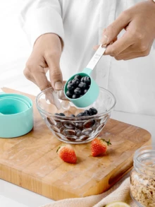 8pcs Measuring Cups & Spoons Set, Stackable Cups And Spoons, Nesting Measure Cups With Stainless Steel Handle, Kitchen Gadgets For Cooking & Baking - Multicolor - View 8