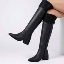 Women's Over-The-Knee Pointed Toe High-Top Riding Boots For Winter - màu đen - Xem 3