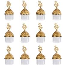 12pcs Transparent Candy Boxes, Cup-Shaped Candy Boxes With Lids, Hollow Gold Design, Suitable For Christmas, Thanksgiving, Adult Ceremony, Graduation Season, Carnival, Banquet, Party Gift Boxes, Wedding Candy Display Boxes - Multicolor - View 8