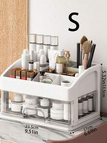 3/2/1 Layers Makeup Storage Box, Multi-Functional Transparent Drawer Type Storage Box, Large Capacity Makeup Display Cabinet, Suitable For Cosmetics, Bathroom Toiletries, Office Supplies Storage, Bathroom Vanity, Holiday Gift, Essential For Autumn & Winter, Suitable For Teachers, Friends, Classmates - Transparent - View 14