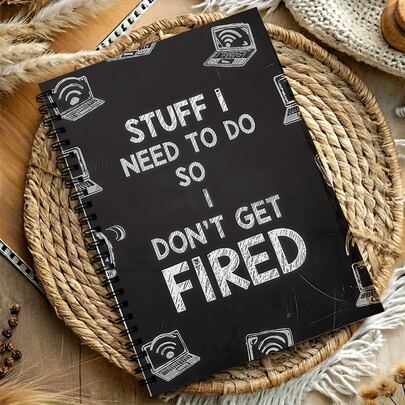 1pc Funny Office Notebook - "I'll Do It, So I Won't Get Fired" Spiral Notebook, With Workplace Humor, Product Efficiency Planner, Spiral Bound Planner, Suitable For Workplace, Home - Perfect Gift For Colleagues, Managers, Employees, Suitable For All Seasons