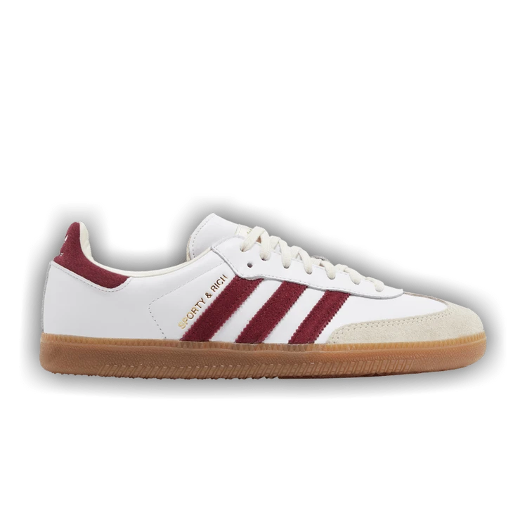 Adidas Sporty & Rich X Adidas Samba OG 'White Core Burgundy' (Unisex) Footwear White/Core Burgundy/Cloud White IF5660 Winter New - 酒紅色 - 查看 1