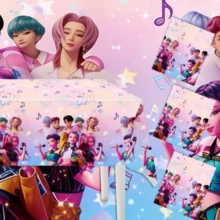 1件装韩流女团主题生日派对一次性桌布，款式随机 - 彩色 - 查看 8