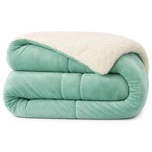 Sherpa Comforter, Blanket, And Comforter, Queen Size, Thick, Various Colors - Green - View 2