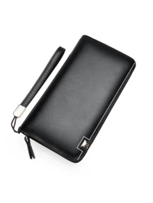 1pc Multi-Compartment Minimalist Business Men's Clutch Bag, Made Of Premium PU Leather, Large Main Compartment Fits Phone, Cards And Other Essentials, Suitable For Various Occasions - Multicolor - View 12