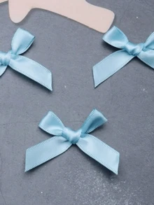 50 piezas/paquete Lazos de cinta de colores, decoración para envolver regalos, decoración para tarjetas hechas a mano, accesorios para el cabello, lazos para globos, decoración para bodas y fiestas, decoración de habitaciones, decoración del hogar - Azul claro - Ver 4