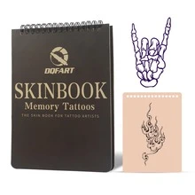 DQFART 10片/本 硅胶纹身练习皮 双面假纹身皮 化妆纹身 初学者练习 合成革 - 黑色 - 查看 7