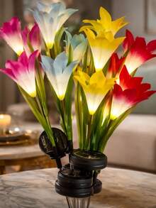 Decorative Solar LED Flower Lamp For Garden Patio Outdoor - Set - View 5