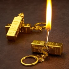 2-Piece Set Of Windproof Permanent Lighters, Creative Golden Stick Matches, Multifunctional Metal Kerosene Lighters, Mini Portable Igniters, Suitable For Outdoor Camping Fire Making And Burning Sticks, Ideal As A Gift For Boyfriend (Oil-Free), No Batteries Required - 2 vàng - Xem 3