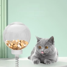 长柄吸盘猫逗猫棒，猫玩具，宠物自娱自乐解闷玩具球，PVC材质零食投放球，宠物益智用品 - 無色 - 查看 1