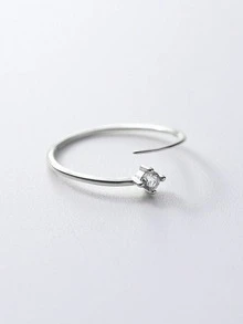 1 chiếc nhẫn ngón chân bằng bạc Sterling S925 tối giản, đính đá Cubic Zirconia nhiều màu sắc, thích hợp làm quà tặng ngày của Mẹ. - phong cách 1 - Xem 3