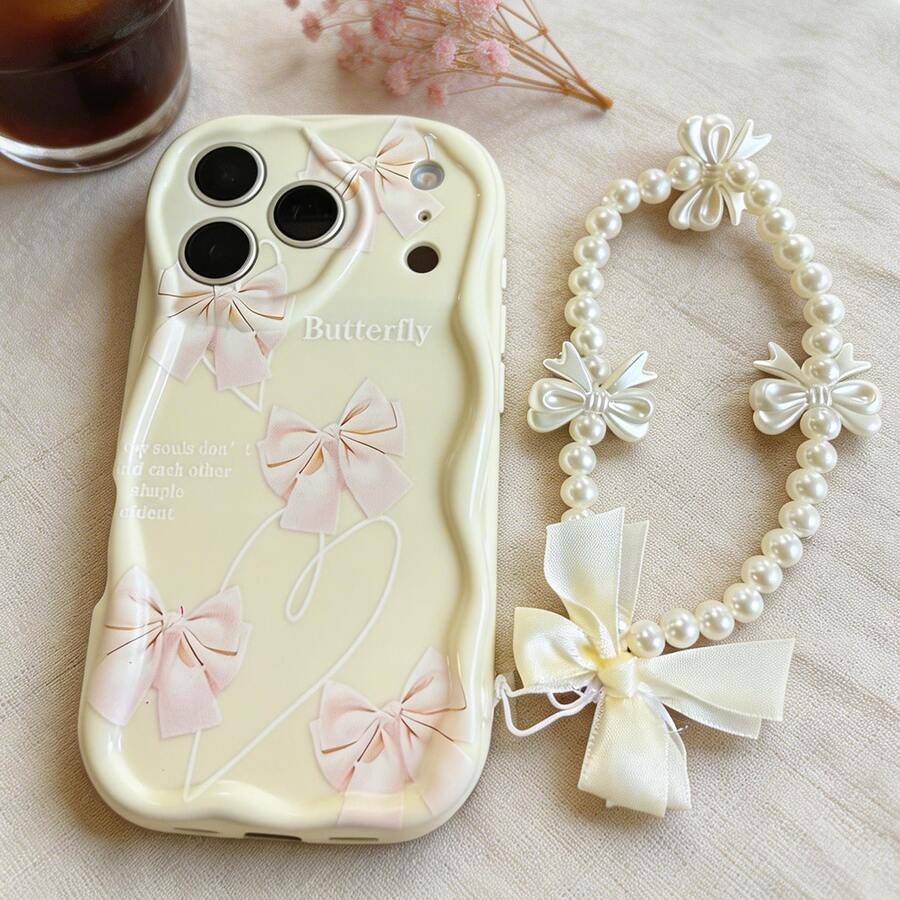 Ốp lưng nơ tương thích với iPhone 17, 17 Pro, 17 Pro Max, 17 Air, 16, 15, 14, 13, 12, 11 / S26, S25, 24, 23, 22 Ultra, A52, A53, A54, A55, A56, 07, A17 / / , Chống bám vân tay, Chống sốc, Chống rơi. 1 chiếc ốp lưng điện thoại họa tiết nơ thời trang + vòng tay nơ độc đáo màu kem. Phiên bản quốc tế, không phải phiên bản nội địa. - trắng - Xem 1