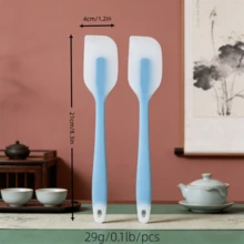 8.2 Inch Mini Silicone Spatula, 450°F Heat Resistant Flexible Scraper, Non-Stick Flip Turner For Precise Baking/Spreading/Mixing, Dishwasher Kitchen Tool (Pink/Mint Blue) [2/4 Pcs Set] - Pink - View 11