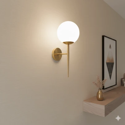 1/2pcs Modern Luxury Long Arm Wall Lamp, E27 Socket, Hard-Wired Connection, Suitable For Bedroom Bedside, Living Room Backdrop, Hotel Corridor, Minimalist Globe Wall Light, Bulb Not Included