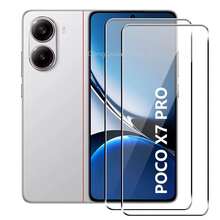 2 piezas de protector de pantalla de vidrio templado de alta definición compatible con POCO C65/C75/C85/M7/M8/M8 Pro/F7/F7 Pro/F7Ultra/F8 Pro/F8Ultra/X6/X6 Pro/X7Pro, compatible con desbloqueo de huella digital, anti-caída, anti-arañazos, sin burbujas, protector de pantalla curvo - transparente - Ver 14