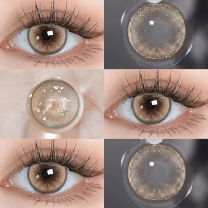  Lalens Halloween Contact Lenses, Cosplay Cyberpunk Style Annual Disposable Colored Contact Lenses, Suitable For Dark Brown And Light Brown Eyes, Daily Wear, Create Charming Eye Makeup. 1 Box Of 2 Pieces, Made Of HEMA And NVP. Diameter 14.5mm, Blue Natural Color Contact Lenses, Suitable For Daily Wear, Create Autumn/Winter Christmas Party Makeup, Ideal For Y2K Fashion, Also A Perfect Gift For Birthday And Christmas.