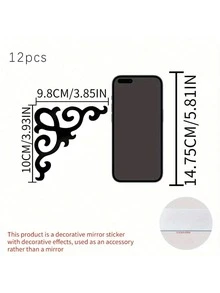 4-Piece Corner Mirror Sticker, Self-Adhesive Acrylic Wall Decals For Home Bathrooms, Door Decorations, And Cabinet Frame Stickers - 1mm - View 19